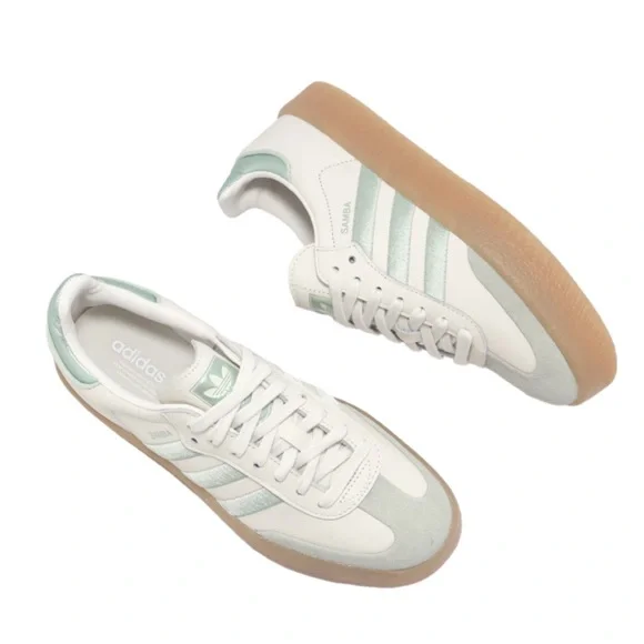 NEW 🔥 Adidas Sambae 🔥 Off White / Lime Green - Picture 2 of 6